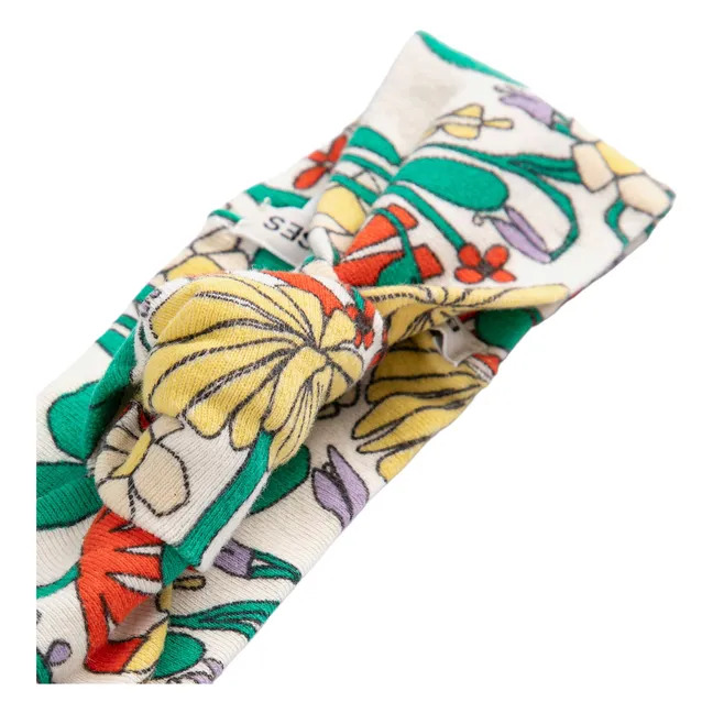 Bandeau Fleuri Coton Bio | Blanc