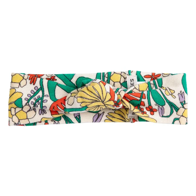Bandeau Fleuri Coton Bio | Blanc