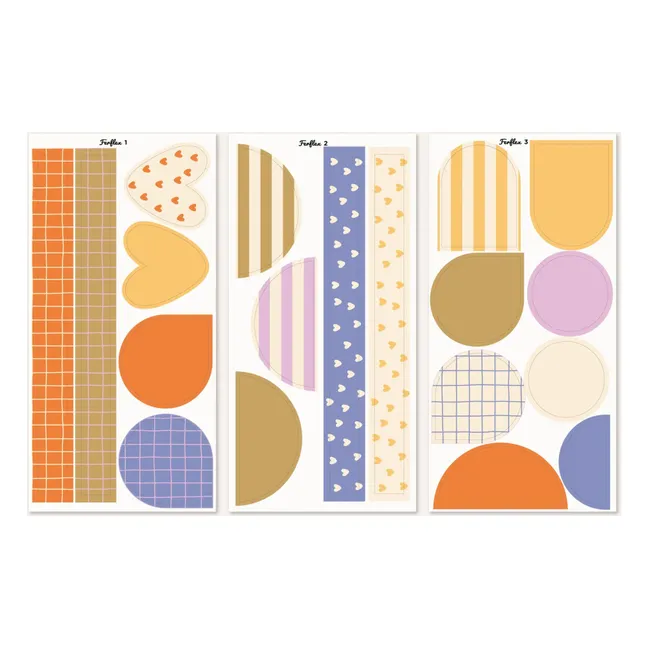 Pizarra magnética Arche con revestimiento a rayas | Azul