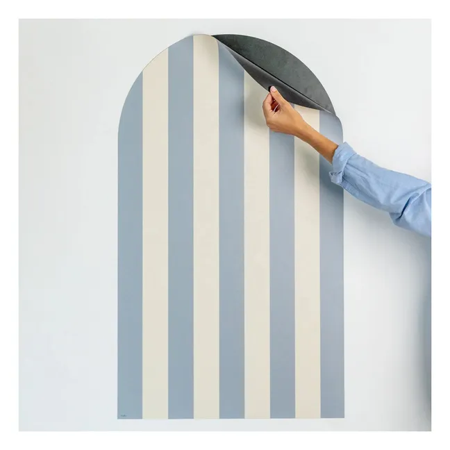 Pizarra magnética Arche con revestimiento a rayas | Azul