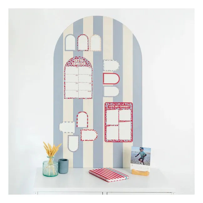 Tableau magnétique Arche avec revêtement rayé | Bleu