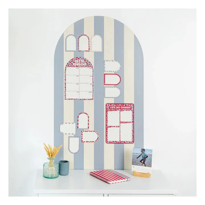 Pizarra magnética Arche con revestimiento a rayas | Azul- Imagen del producto n°2