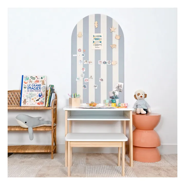 Pizarra magnética Arche con revestimiento a rayas | Azul- Imagen del producto n°1