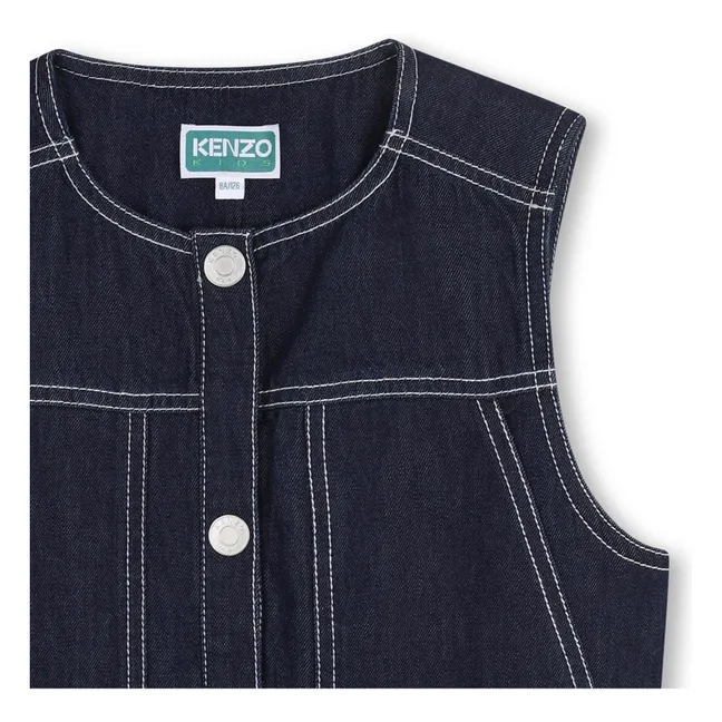 Veste Denim Sans Manches Kenzo Garden | Bleu foncé