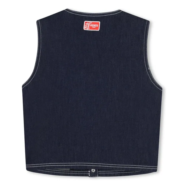 Veste Denim Sans Manches Kenzo Garden | Bleu foncé