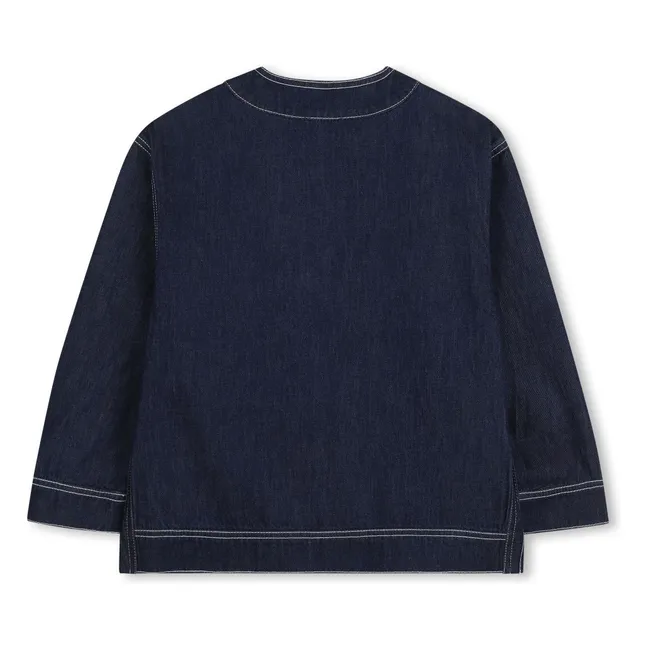 Denim V-neck jacket Kenzo Garden | Dark Blue