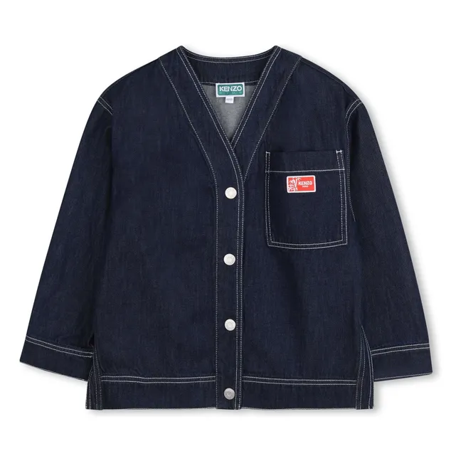 Cazadora vaquera con cuello en V Kenzo Garden | Azul oscuro