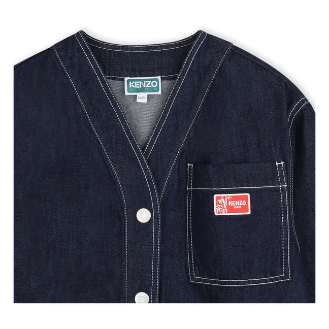 Cazadora vaquera con cuello en V Kenzo Garden | Azul oscuro