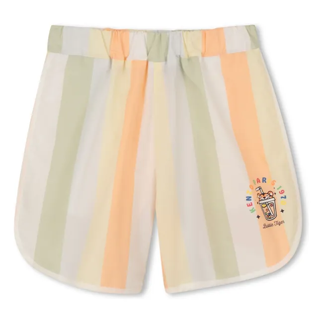 Happy Sweet Striped Shorts | Pale yellow