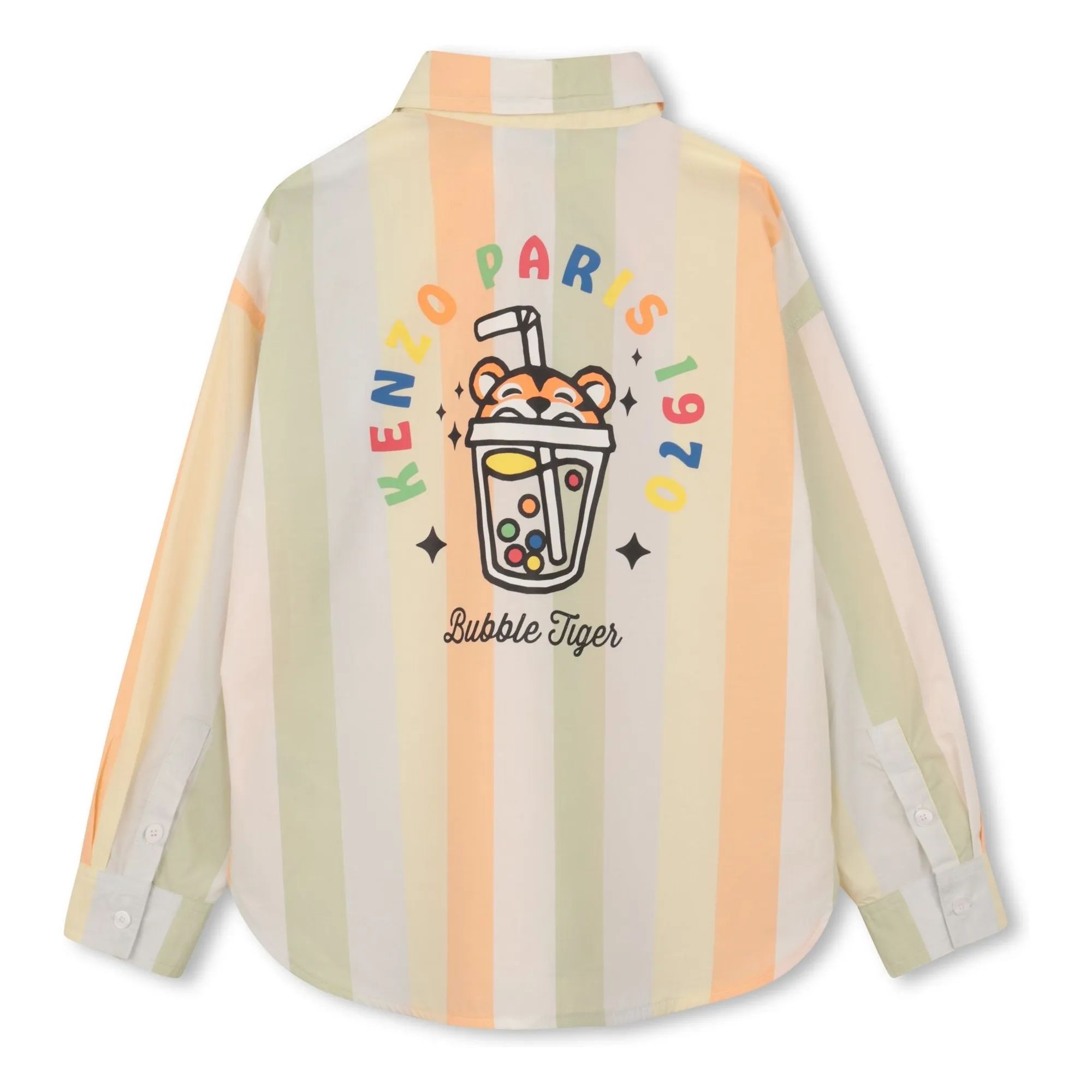Kenzo Beige Happy Sweet Bubble Tiger Striped Shirt