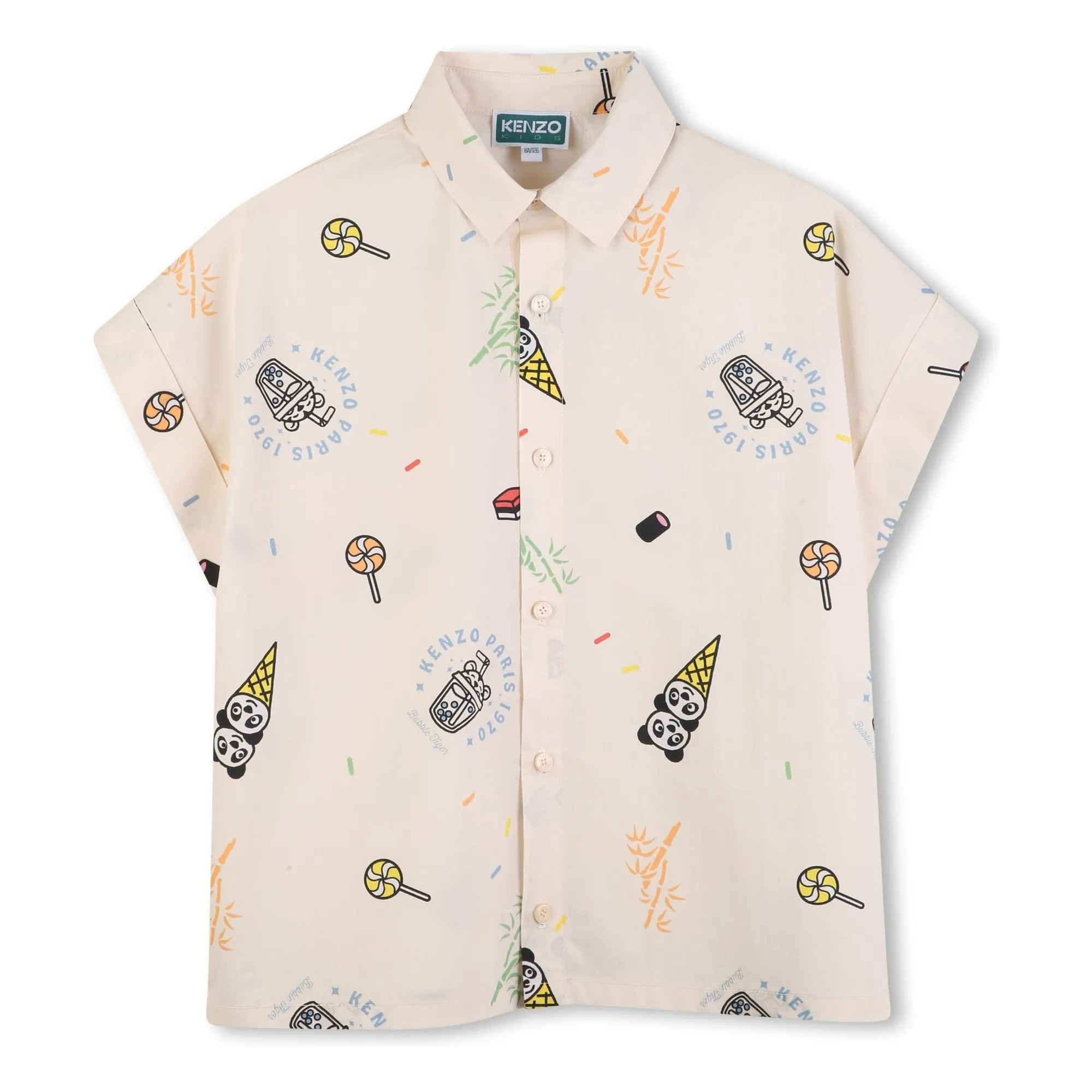 Kenzo Ecru Happy Sweet Panda Shirt