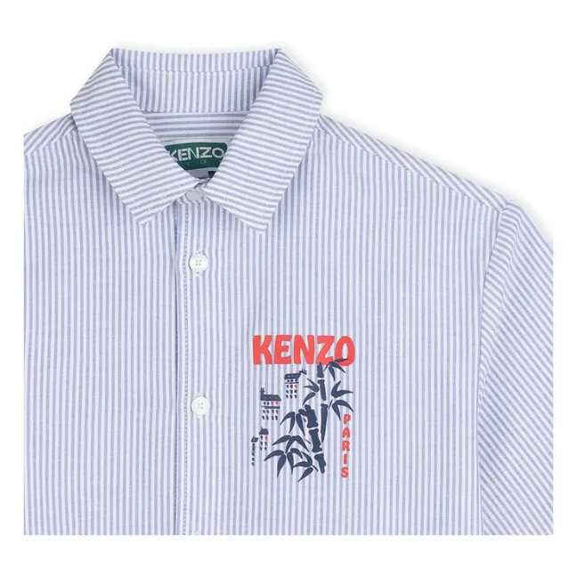 Kenzo Garden Striped Oxford Shirt | Light Blue