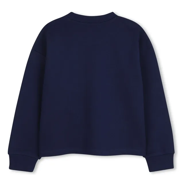 Sweat Molleton Fleur | Bleu marine
