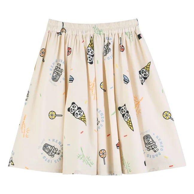 Happy Sweet Panda skirt | Ecru