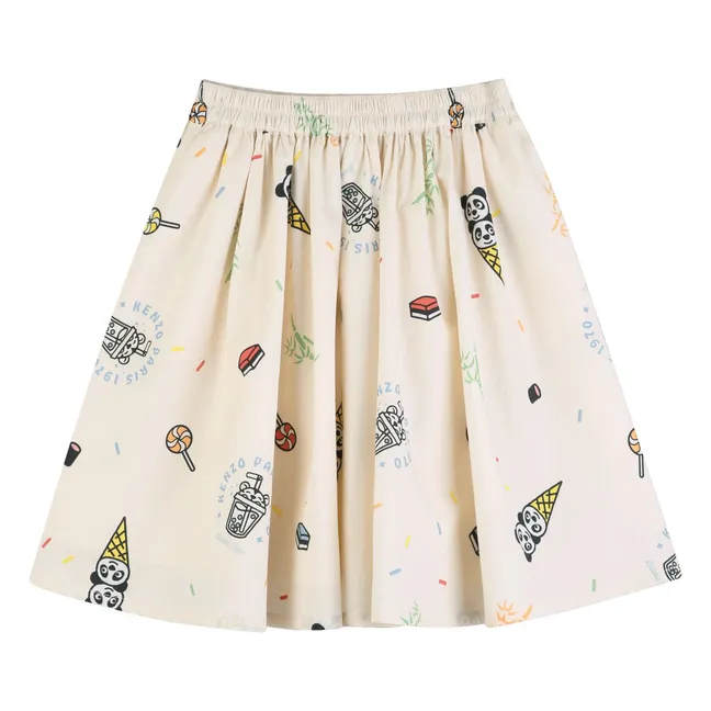 Happy Sweet Panda skirt | Ecru
