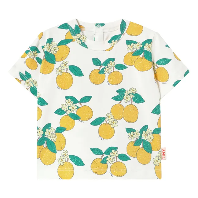 Camiseta naranja Algodón orgánico | Blanco