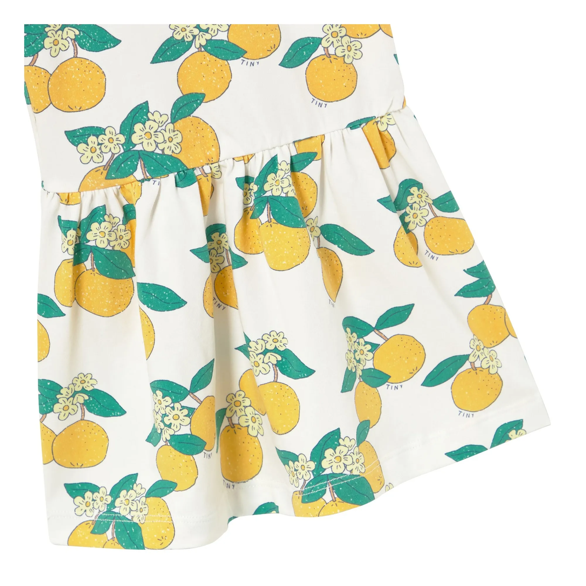 Pantalon Volants Oranges Coton Bio | Blanc- Image produit n°5