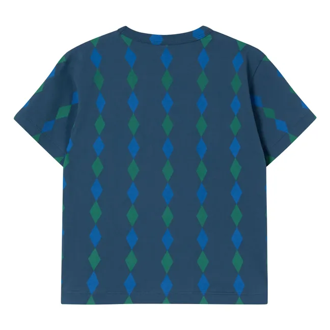 T-shirt Losanges Coton Bio | Bleu