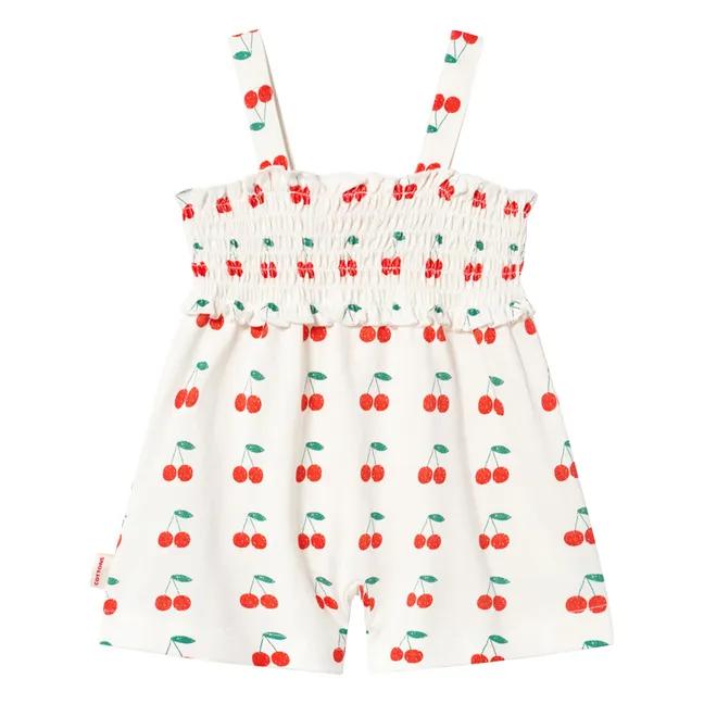 Pelele Cherry de algodón orgánico | Blanco