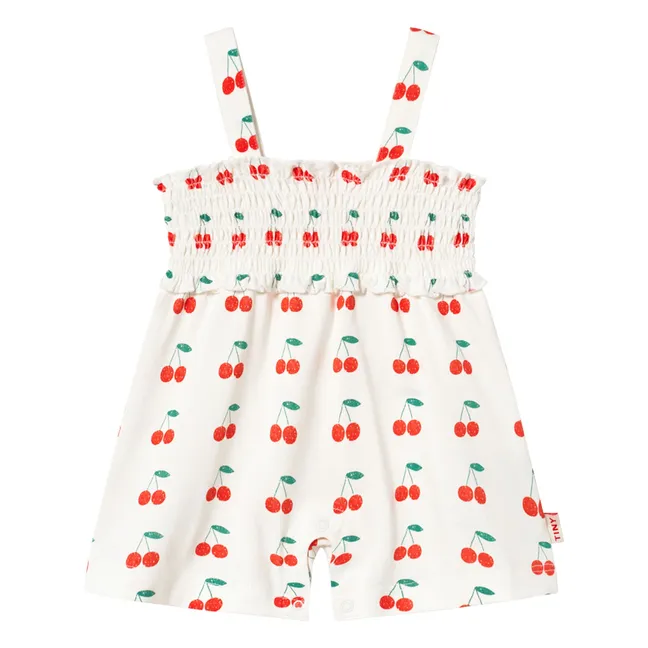 Pelele Cherry de algodón orgánico | Blanco