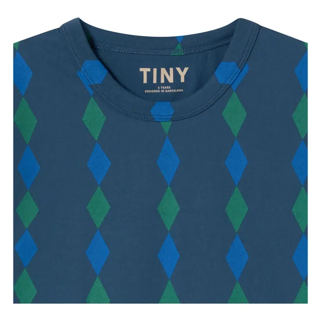 T-shirt Losanges Coton Bio | Bleu