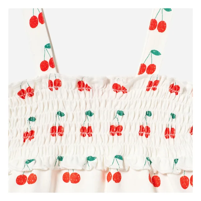 Pelele Cherry de algodón orgánico | Blanco