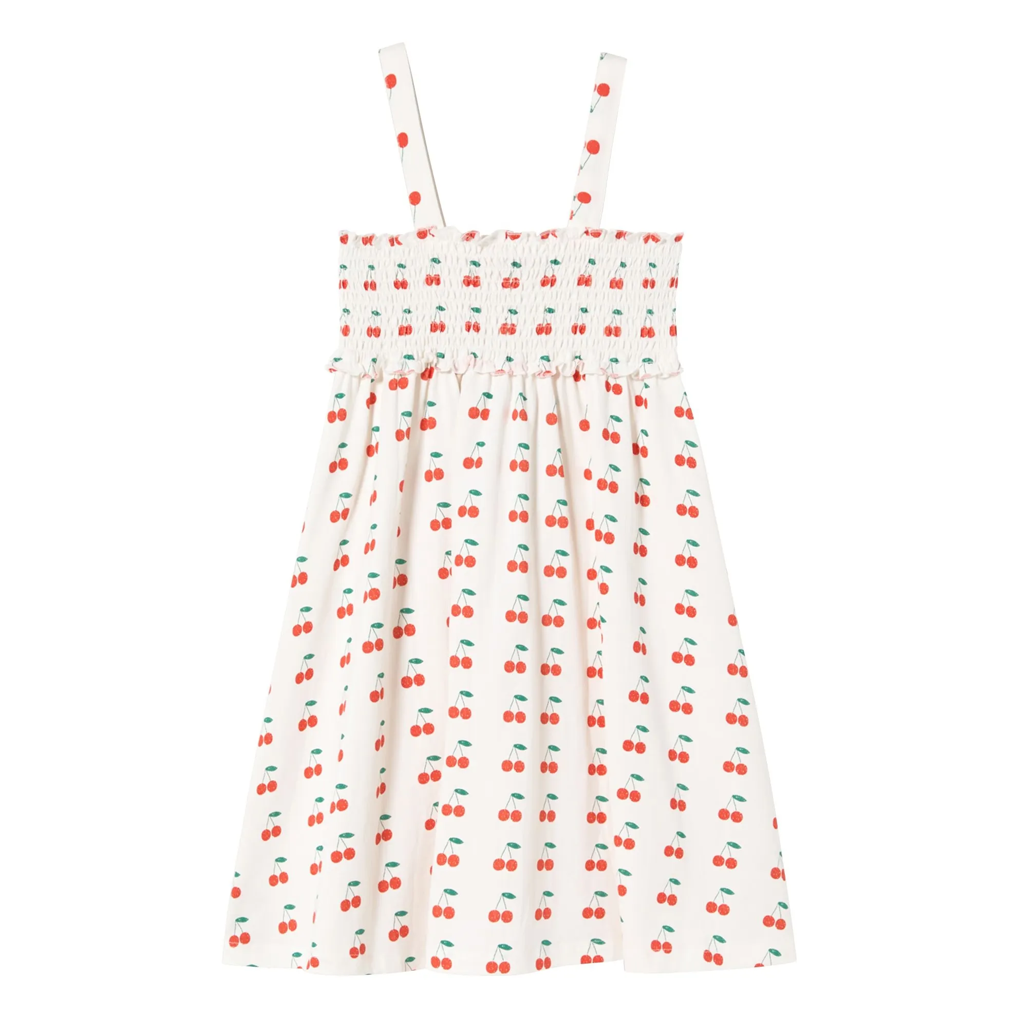 Tinycottons White Cerises Coton Bio Tank Dress