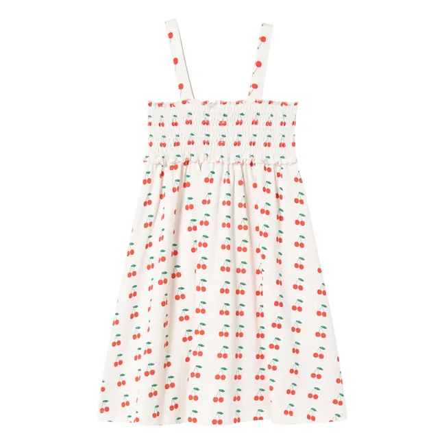 Robe Débardeur Cerises Coton Bio | Blanc