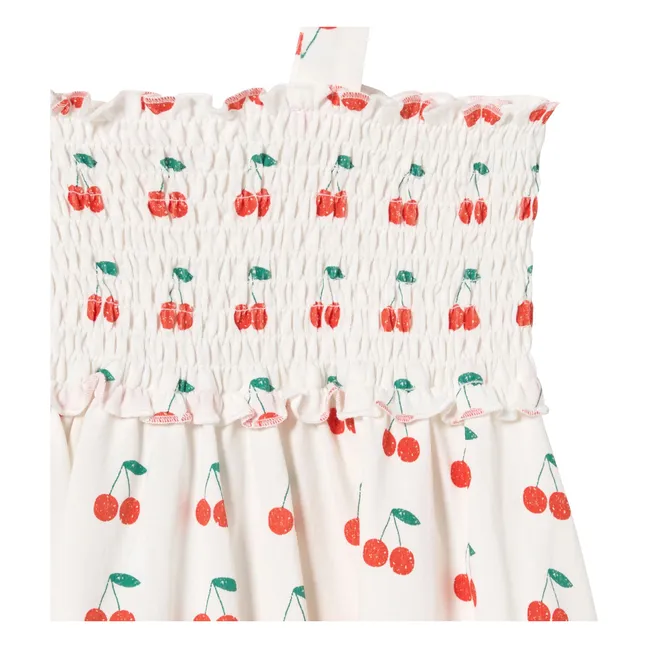Robe Débardeur Cerises Coton Bio | Blanc