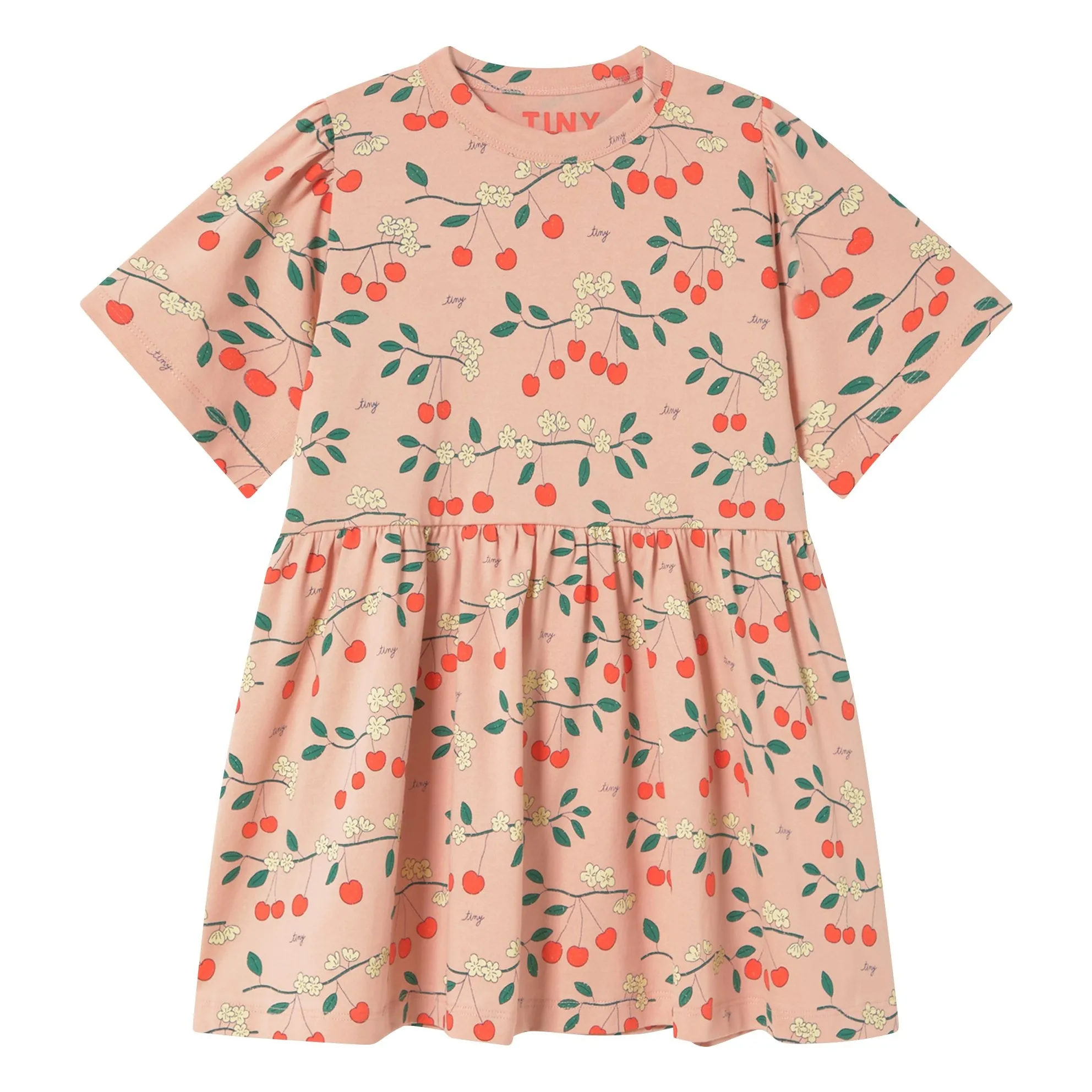 Tinycottons Pale Pink Cerises Organic Cotton Dress