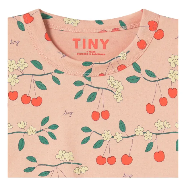 T-shirt Crop Cerises Coton Bio | Rose