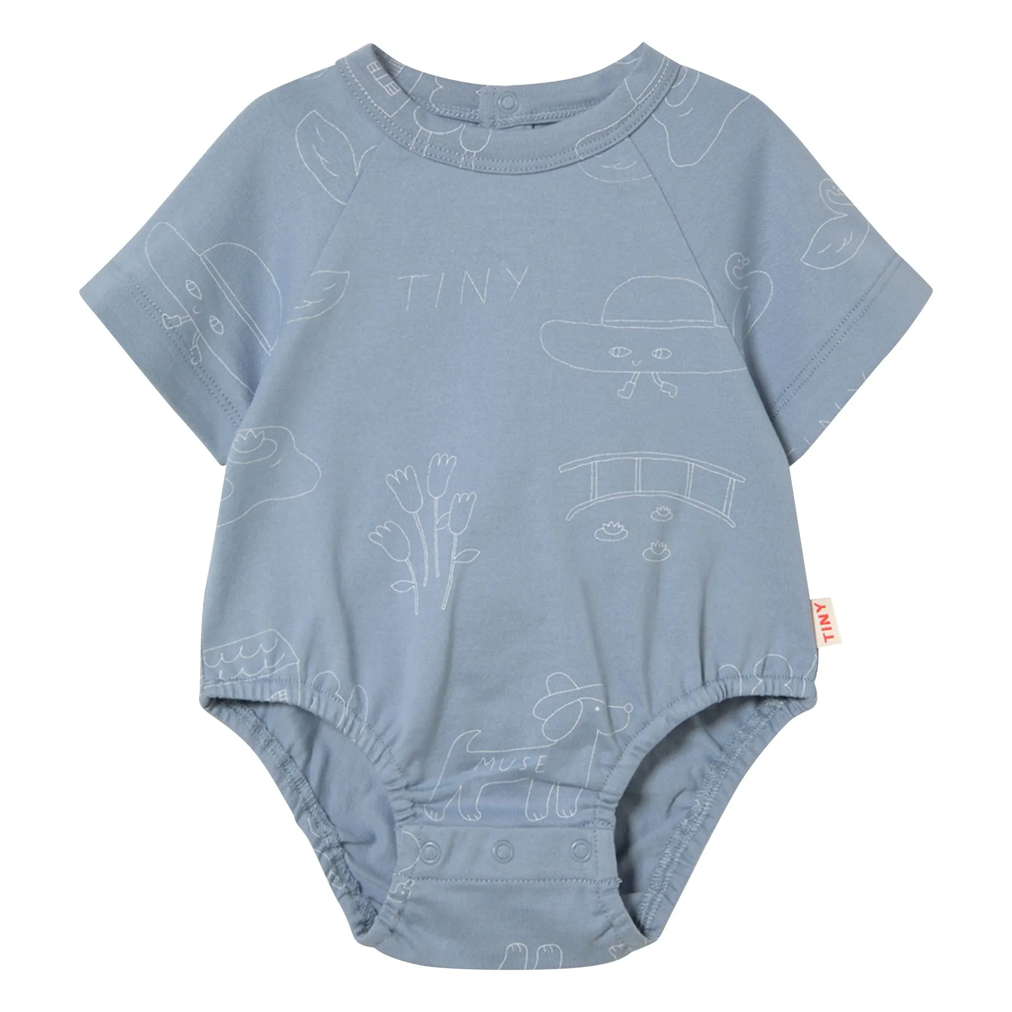 Tinycottons Grey Blue Tiny Coton Bio Bodysuit