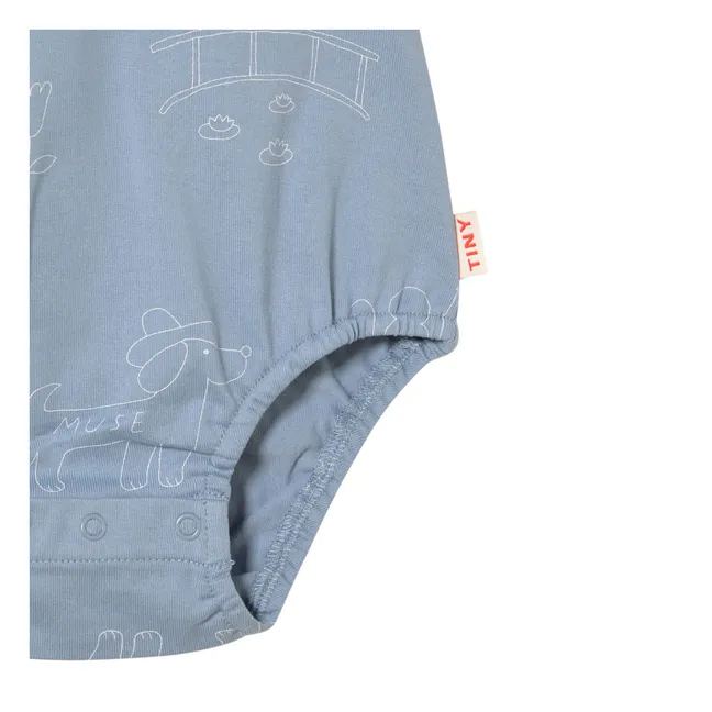 Body Tiny Coton Bio | Azul Gris