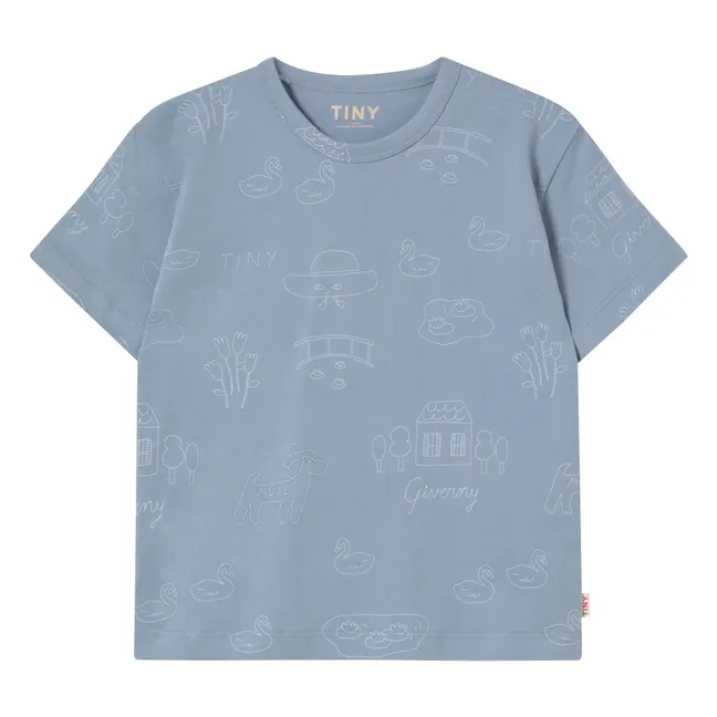 T-shirt Cygnes Tiny Coton Bio | Bleu gris