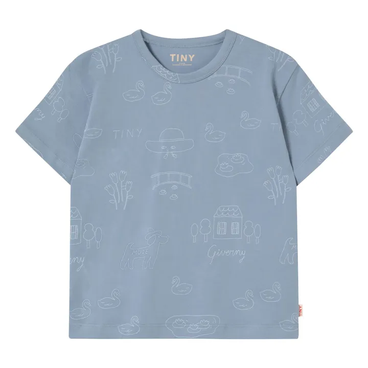 T-shirt Cygnes Tiny Coton Bio | Bleu gris- Image produit n°0