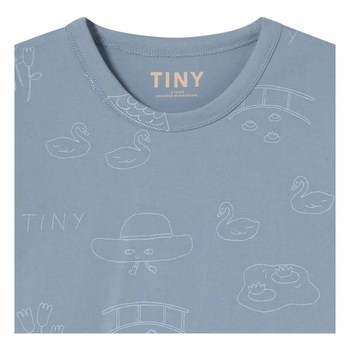 T-shirt Cygnes Tiny Coton Bio | Bleu gris- Image produit n°6
