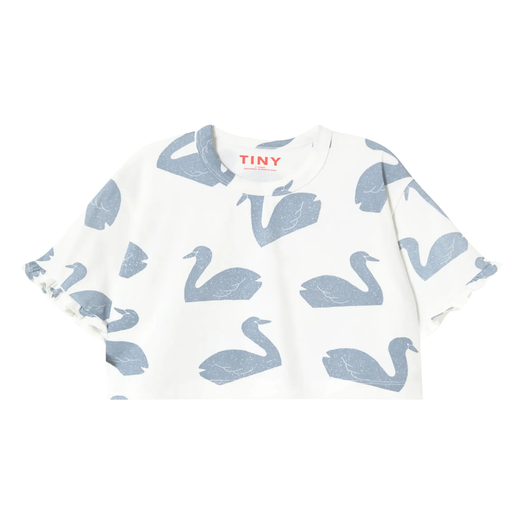 Tinycottons White Organic Cotton Swans T-Shirt