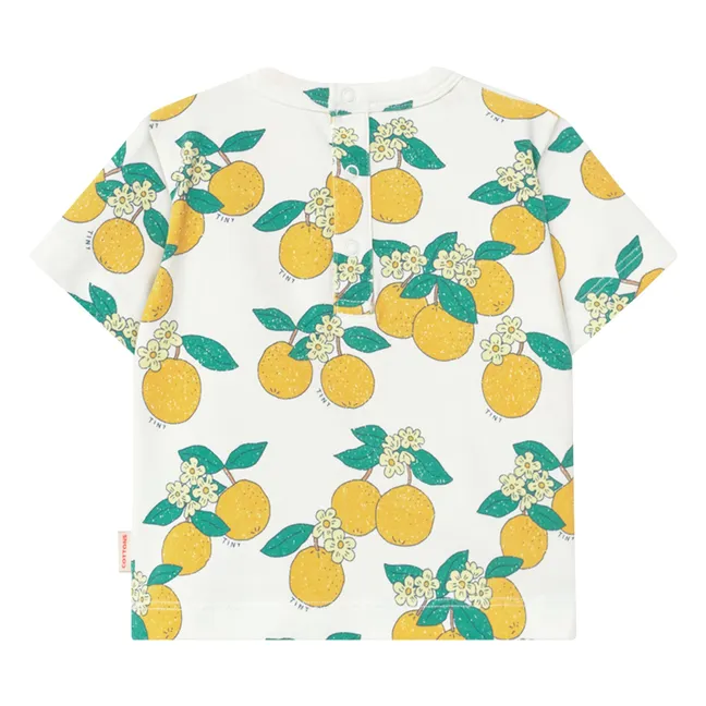 Camiseta naranja Algodón orgánico | Blanco