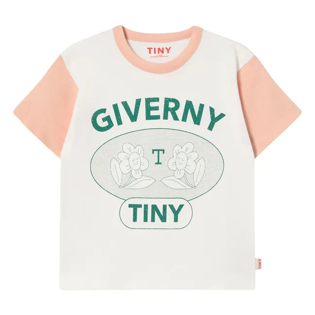 T-shirt Giverny Colorblock Coton Bio | Rose pâle