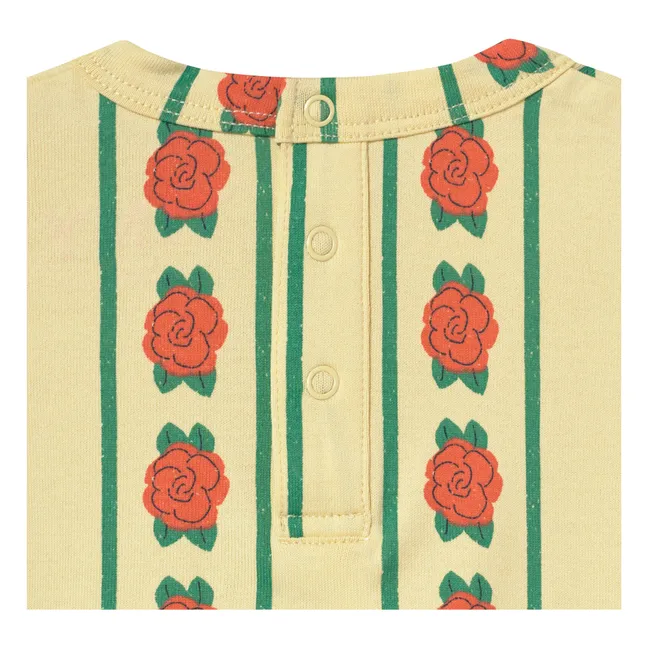 T-shirt Roses Coton Bio | Jaune pâle