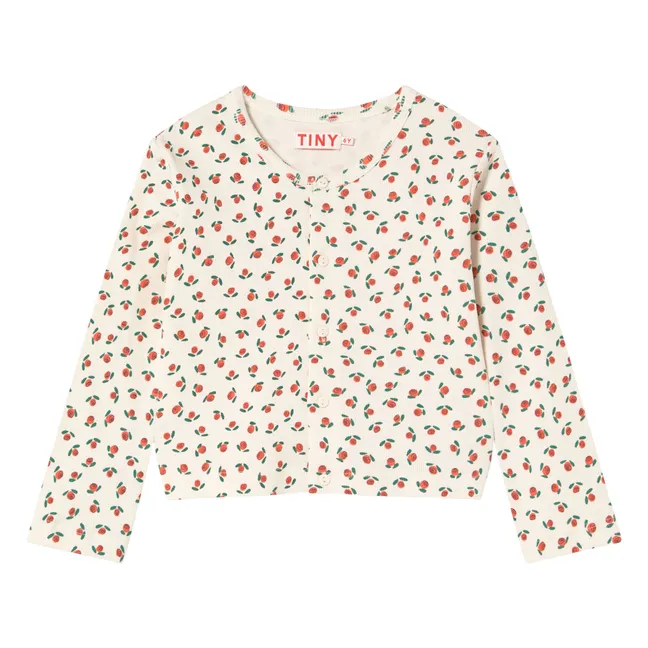 Ribbed Vest Roses Organic Cotton | White