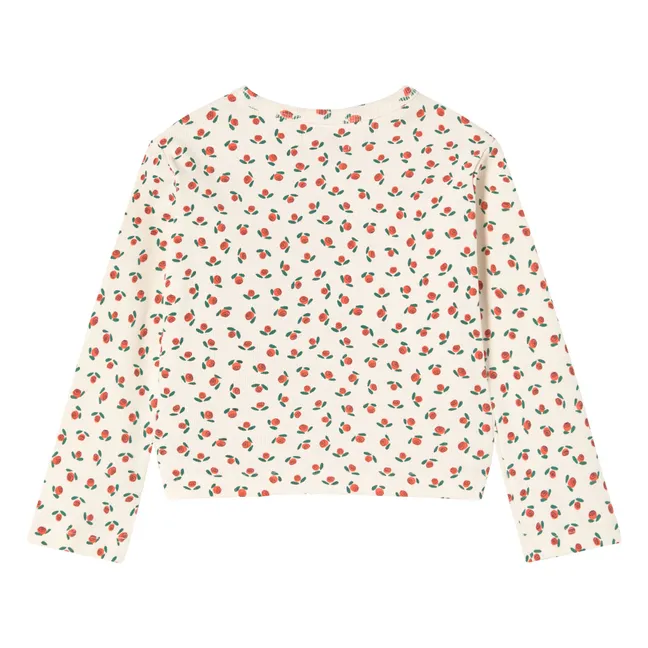 Ribbed Vest Roses Organic Cotton | White