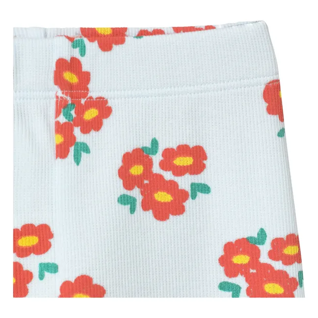 Legging Fleuri Coton Bio | Bleu pâle
