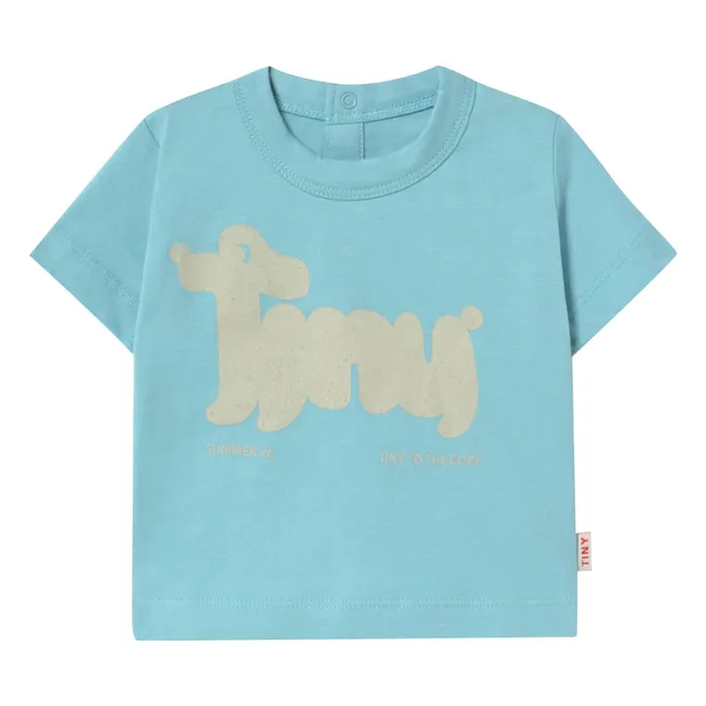 T-shirt Chien Coton Bio | Bleu ciel