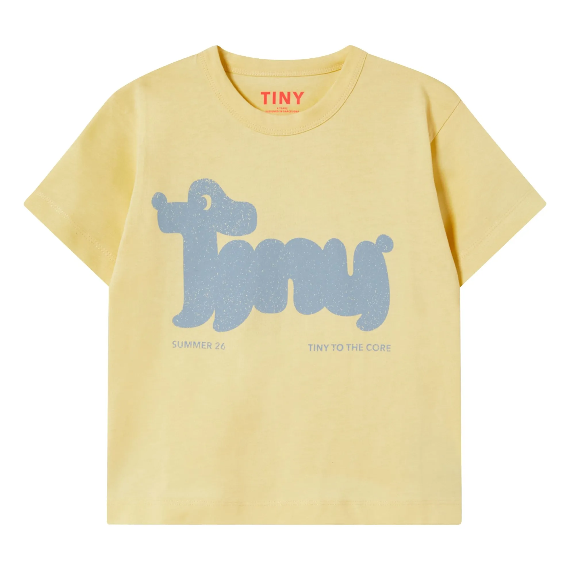 T-shirt Tiny Chien Coton Bio | Jaune pâle- Image produit n°0