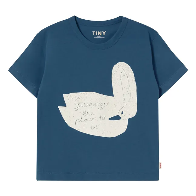 Swan T-shirt Organic cotton | Navy blue