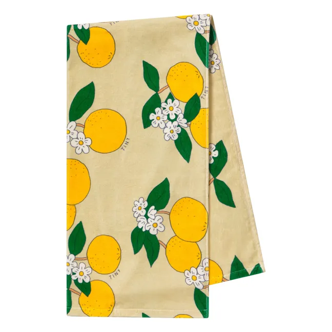 Toalla de playa naranja de algodón ecológico | Amarillo