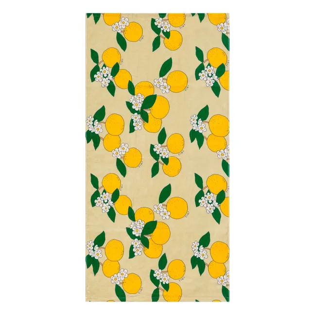 Toalla de playa naranja de algodón ecológico | Amarillo