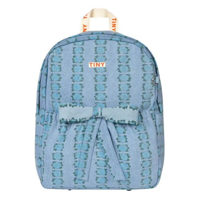 Sac à Dos Denim Fleuri | Bleu