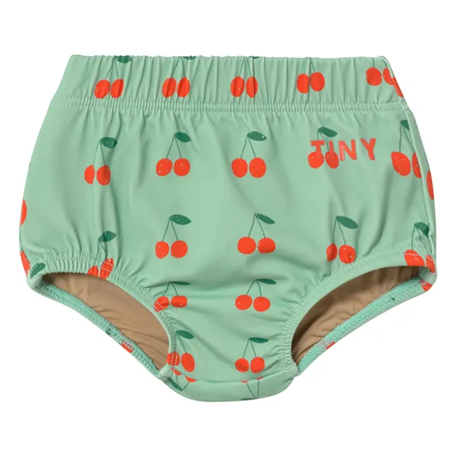 Slip de Bain Cerises | Vert d'eau